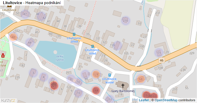 Litultovice - mapa podnikání
