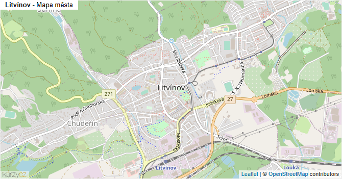 Litvínov - mapa města