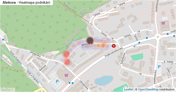 Alešova - mapa podnikání
