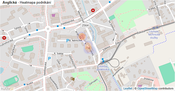 Anglická - mapa podnikání