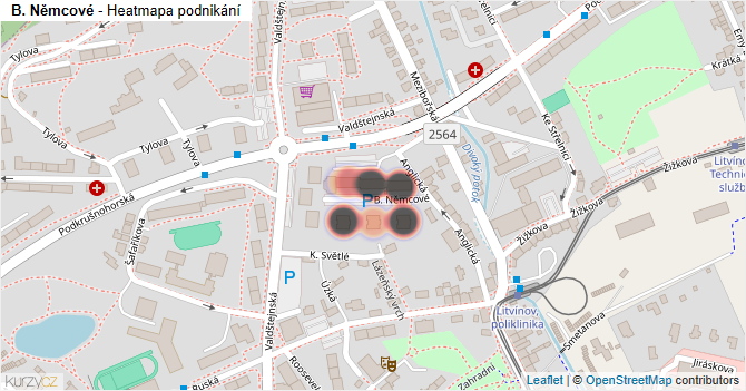 B. Němcové - mapa podnikání