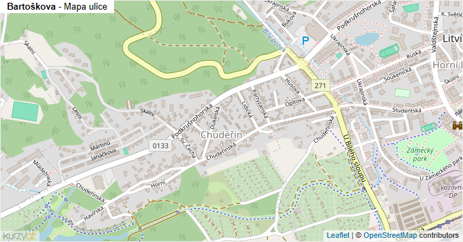 Bartoškova - mapa ulice