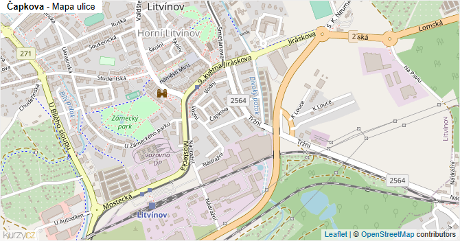 Čapkova - mapa ulice