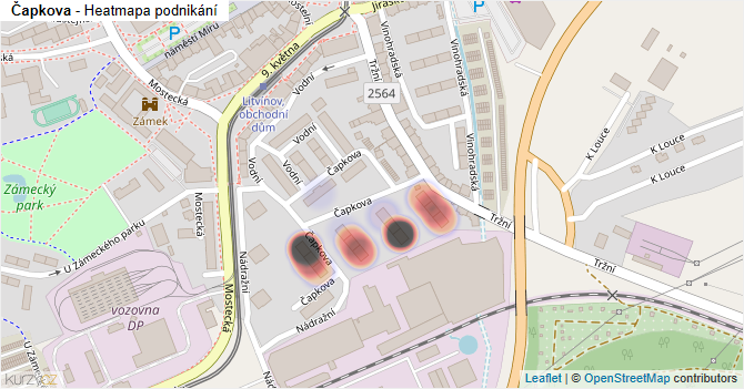 Čapkova - mapa podnikání