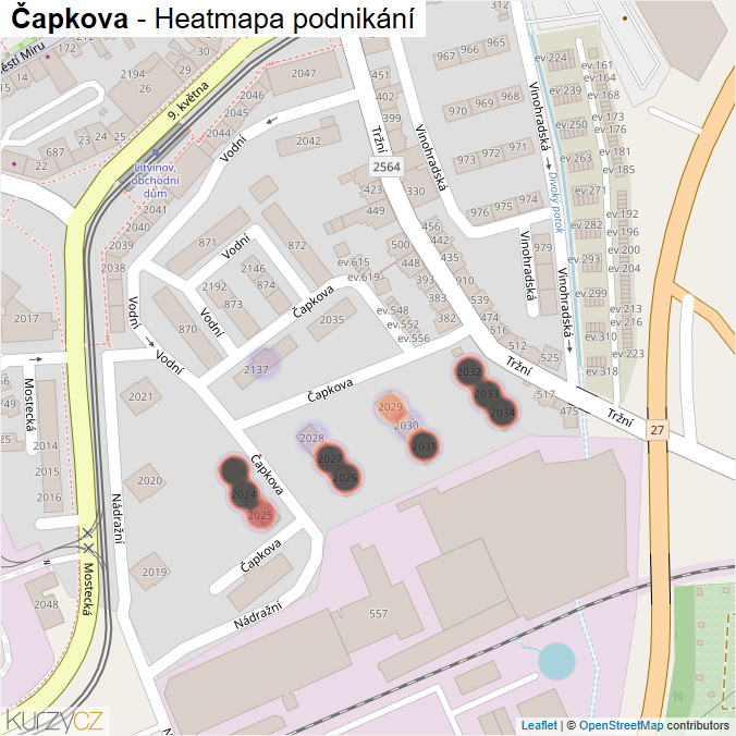 Mapa Čapkova - Firmy v ulici.