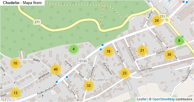 Chudeřín - mapa firem