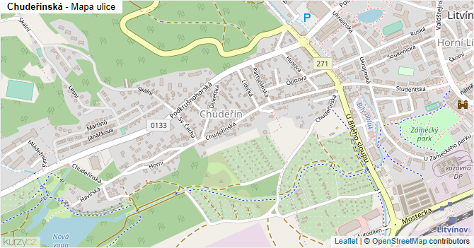 Chudeřínská - mapa ulice