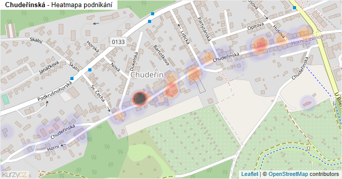 Chudeřínská - mapa podnikání