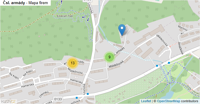 Čsl. armády - mapa firem