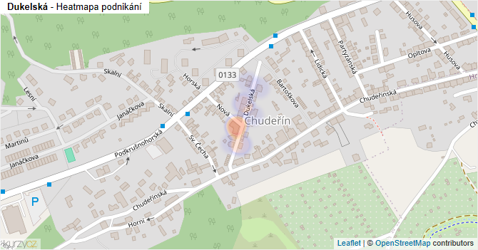 Dukelská - mapa podnikání