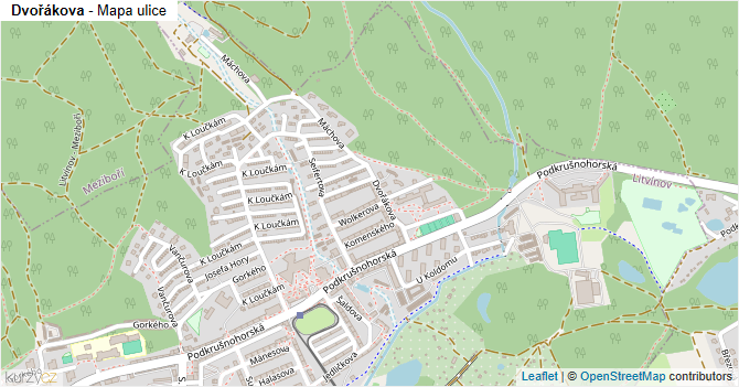 Dvořákova - mapa ulice