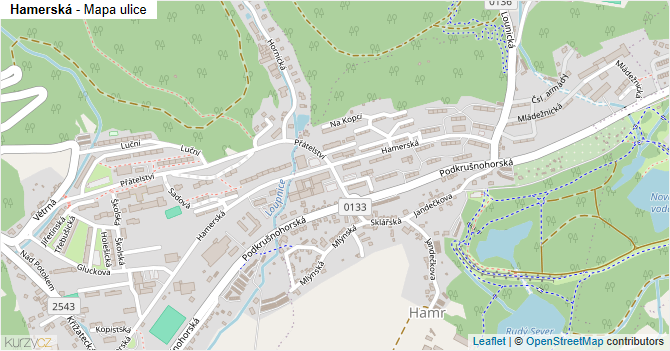 Hamerská - mapa ulice