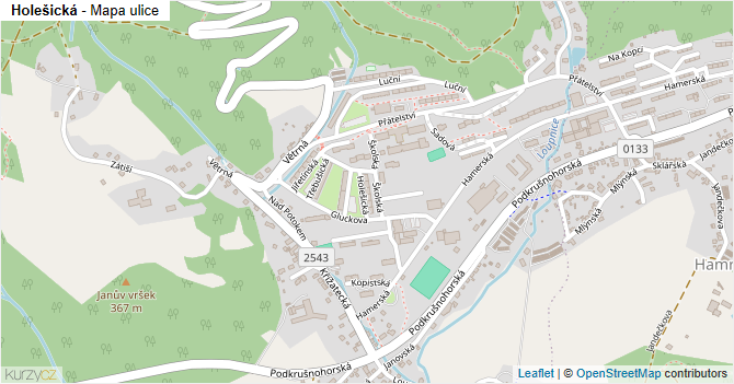 Holešická - mapa ulice