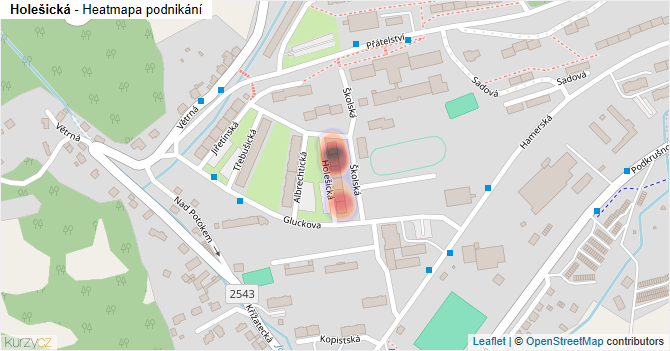 Holešická - mapa podnikání