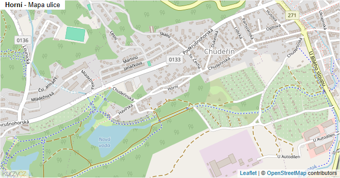 Horní - mapa ulice