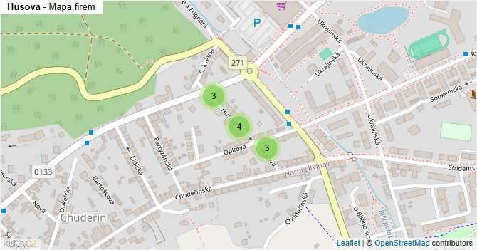 Husova - mapa firem