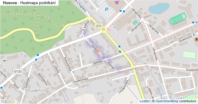 Husova - mapa podnikání