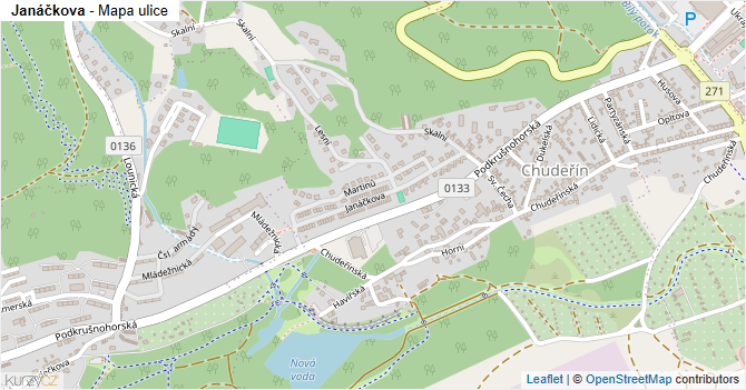 Janáčkova - mapa ulice