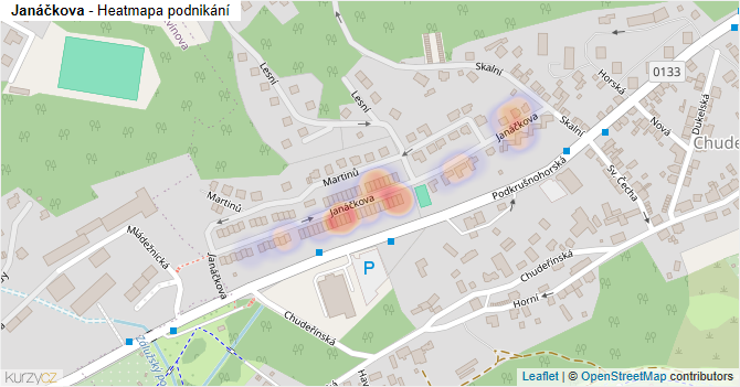 Janáčkova - mapa podnikání