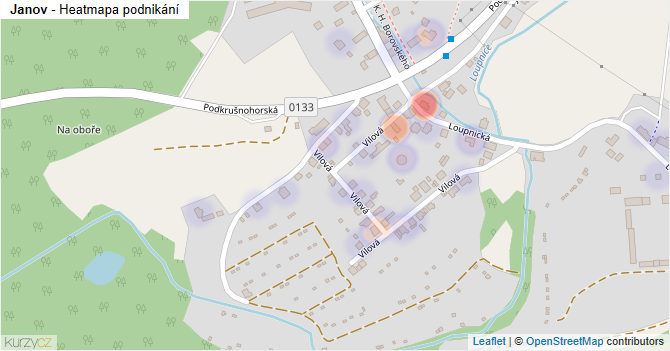 Janov - mapa podnikání