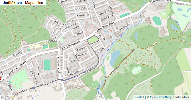 Jedličkova - mapa ulice