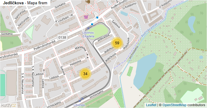Jedličkova - mapa firem