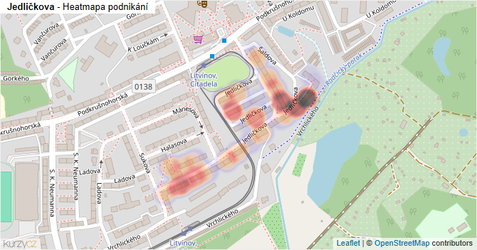 Jedličkova - mapa podnikání