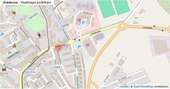Jiráskova - mapa podnikání