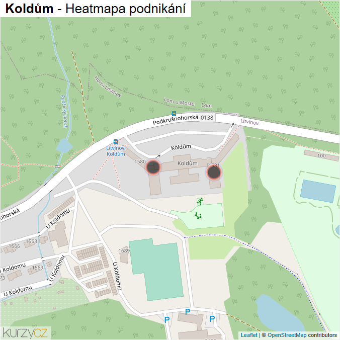 Mapa Koldům - Firmy v ulici.