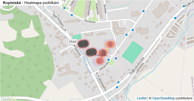 Kopistská - mapa podnikání