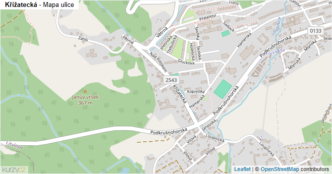 Křížatecká - mapa ulice
