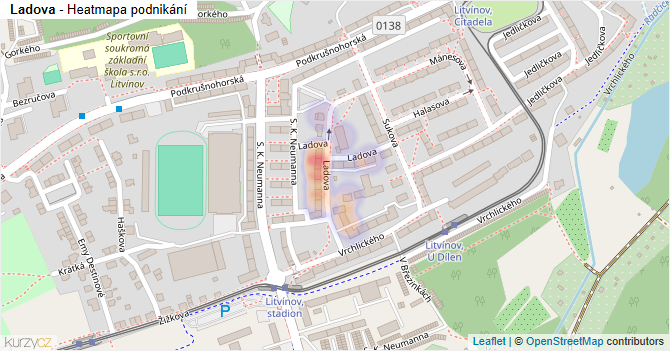 Ladova - mapa podnikání