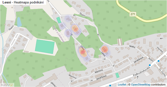 Lesní - mapa podnikání