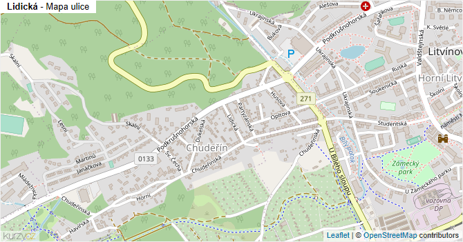Lidická - mapa ulice