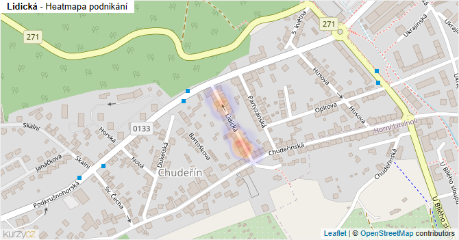 Lidická - mapa podnikání