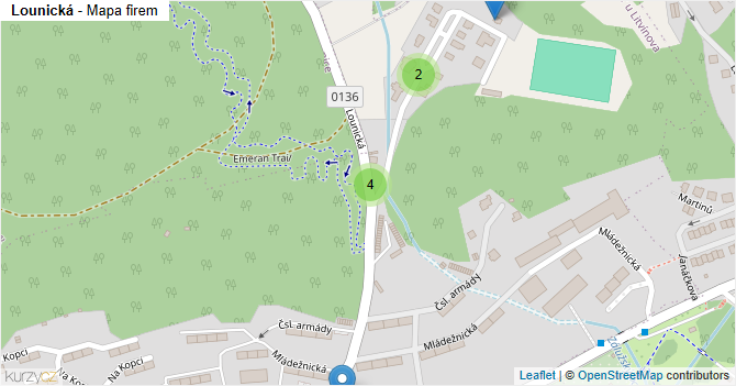 Lounická - mapa firem