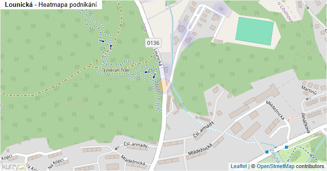 Lounická - mapa podnikání