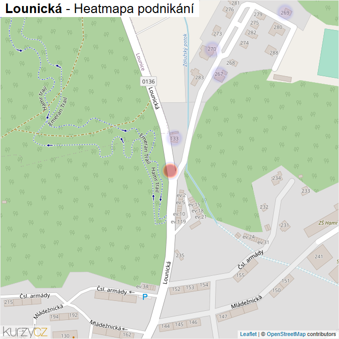 Mapa Lounická - Firmy v ulici.
