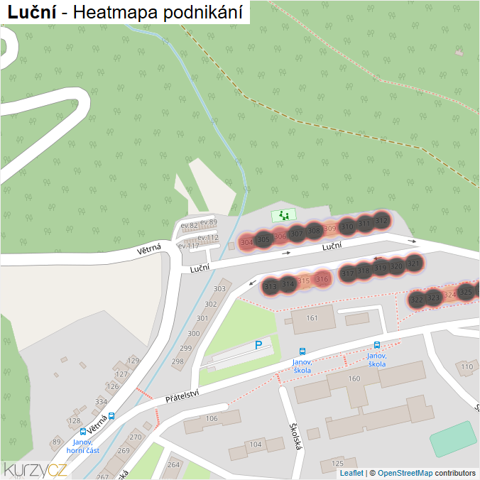 Mapa Luční - Firmy v ulici.