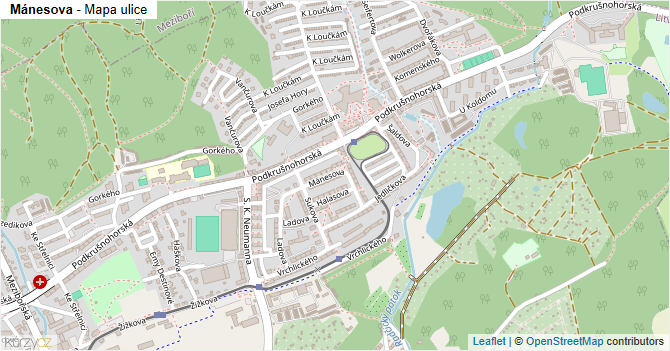 Mánesova - mapa ulice