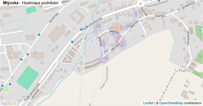 Mlýnská - mapa podnikání