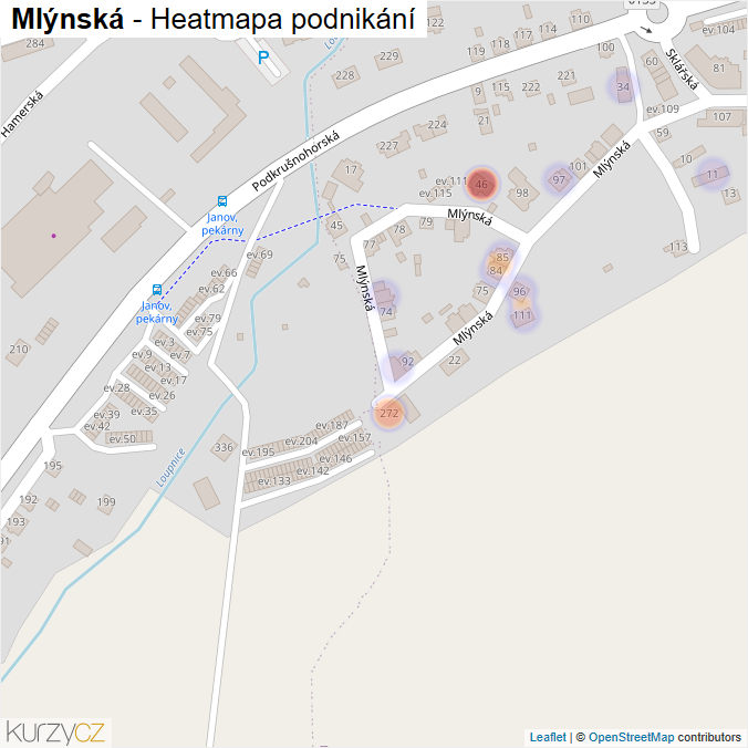Mapa Mlýnská - Firmy v ulici.