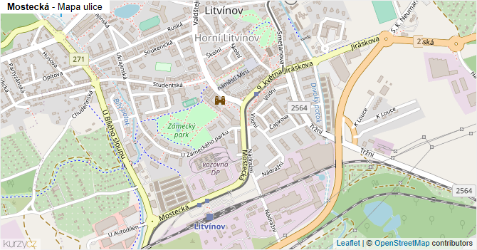 Mostecká - mapa ulice