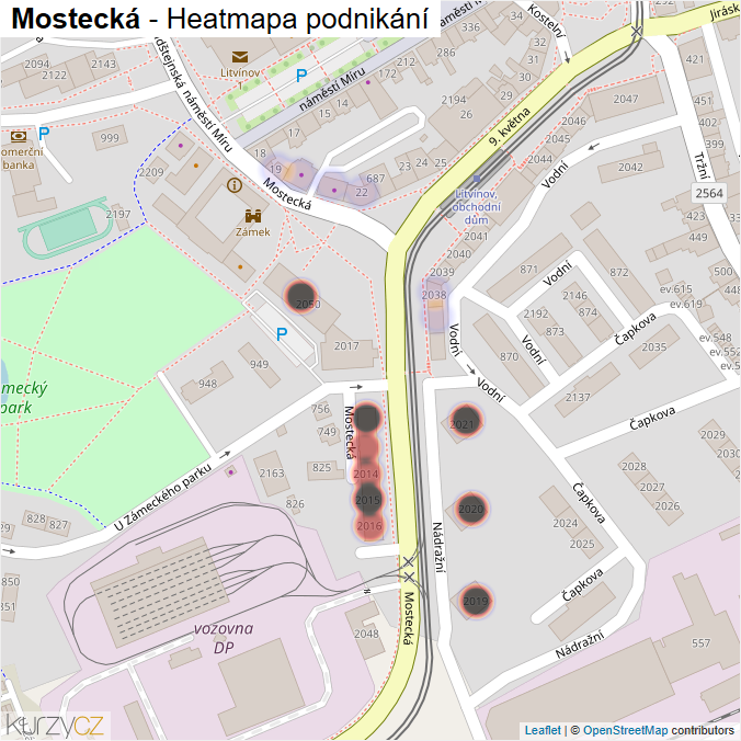 Mapa Mostecká - Firmy v ulici.