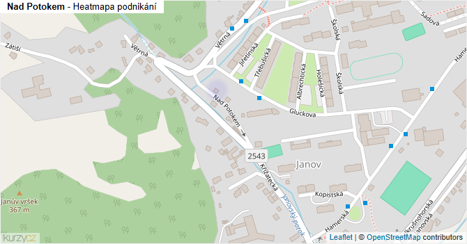 Nad Potokem - mapa podnikání