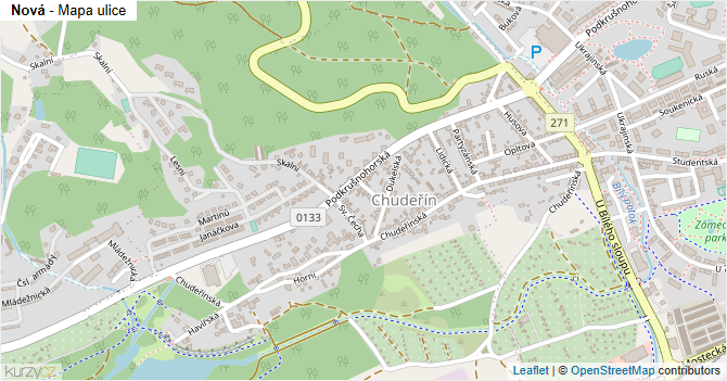 Nová - mapa ulice