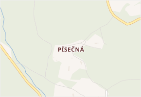 Písečná v obci Litvínov - mapa části obce