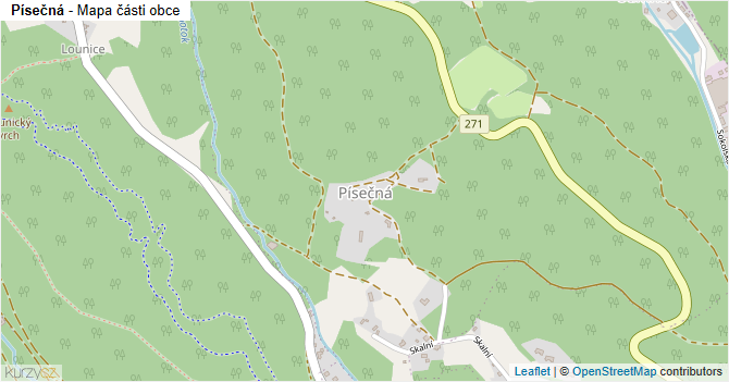 Písečná - mapa části obce