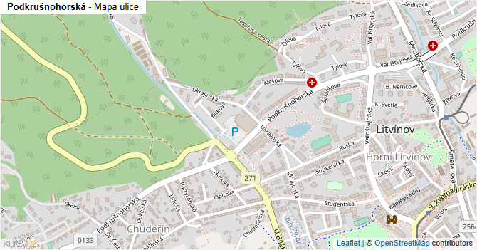 Podkrušnohorská - mapa ulice