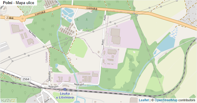 Polní - mapa ulice